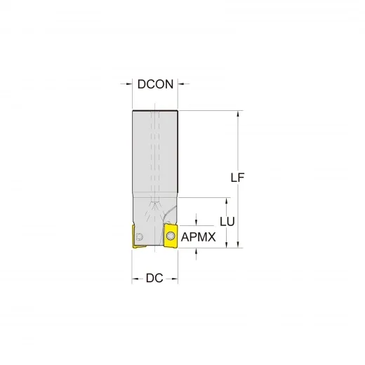 Корпус фрезы со сменными пластинами NC-AP10-D16-C16-L150-Z02-H