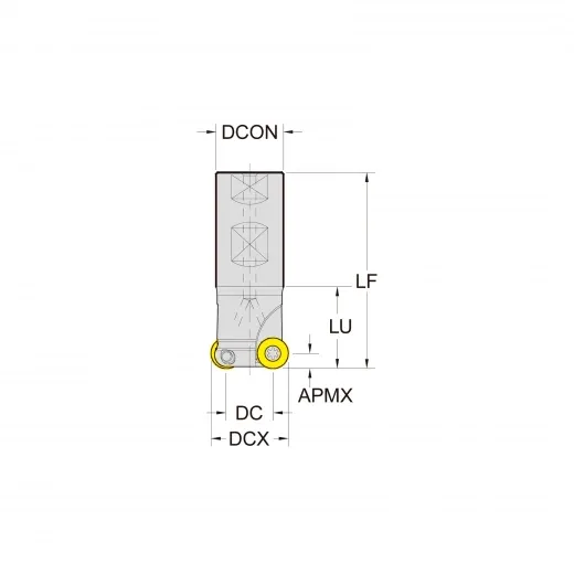 Корпус фрезы со сменными пластинами NC-RP08T2M-D25-W25-L200-Z03-H