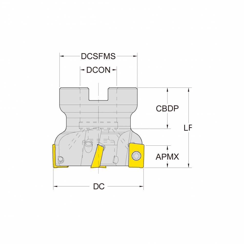 Корпус фрезы со сменными пластинами NC-AP10-D050-A22-Z06-H