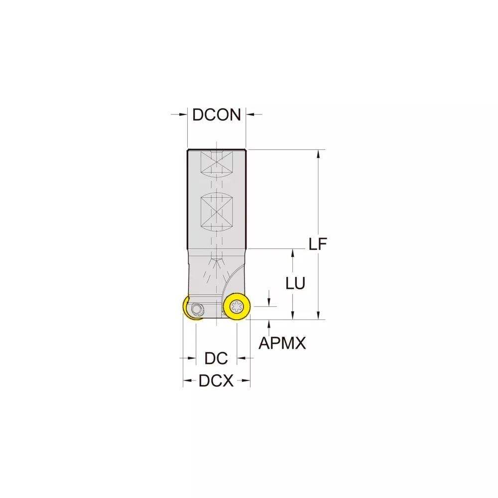 Корпус фрезы со сменными пластинами NC-RP08T2M-D25-W25-L200-Z03-H