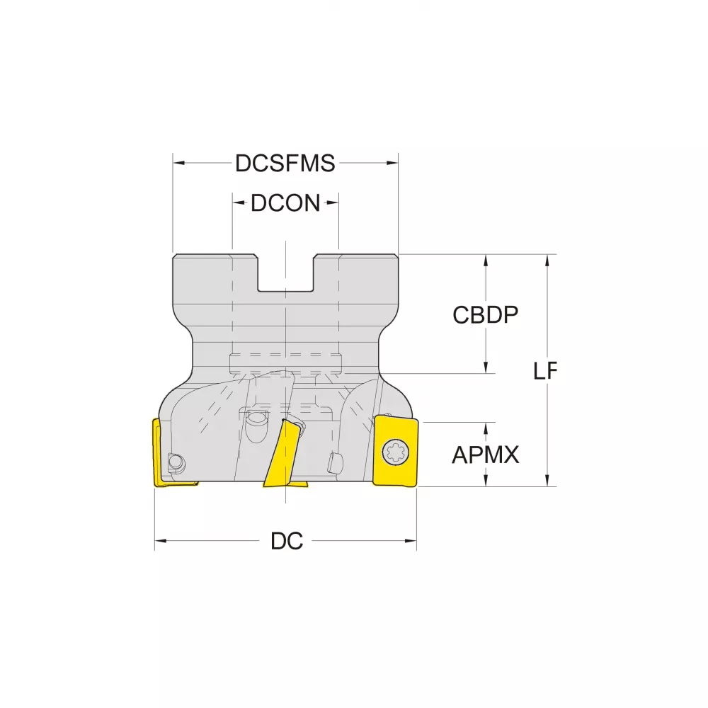Корпус фрезы со сменными пластинами NC-AP16-D050-A22-Z05-H